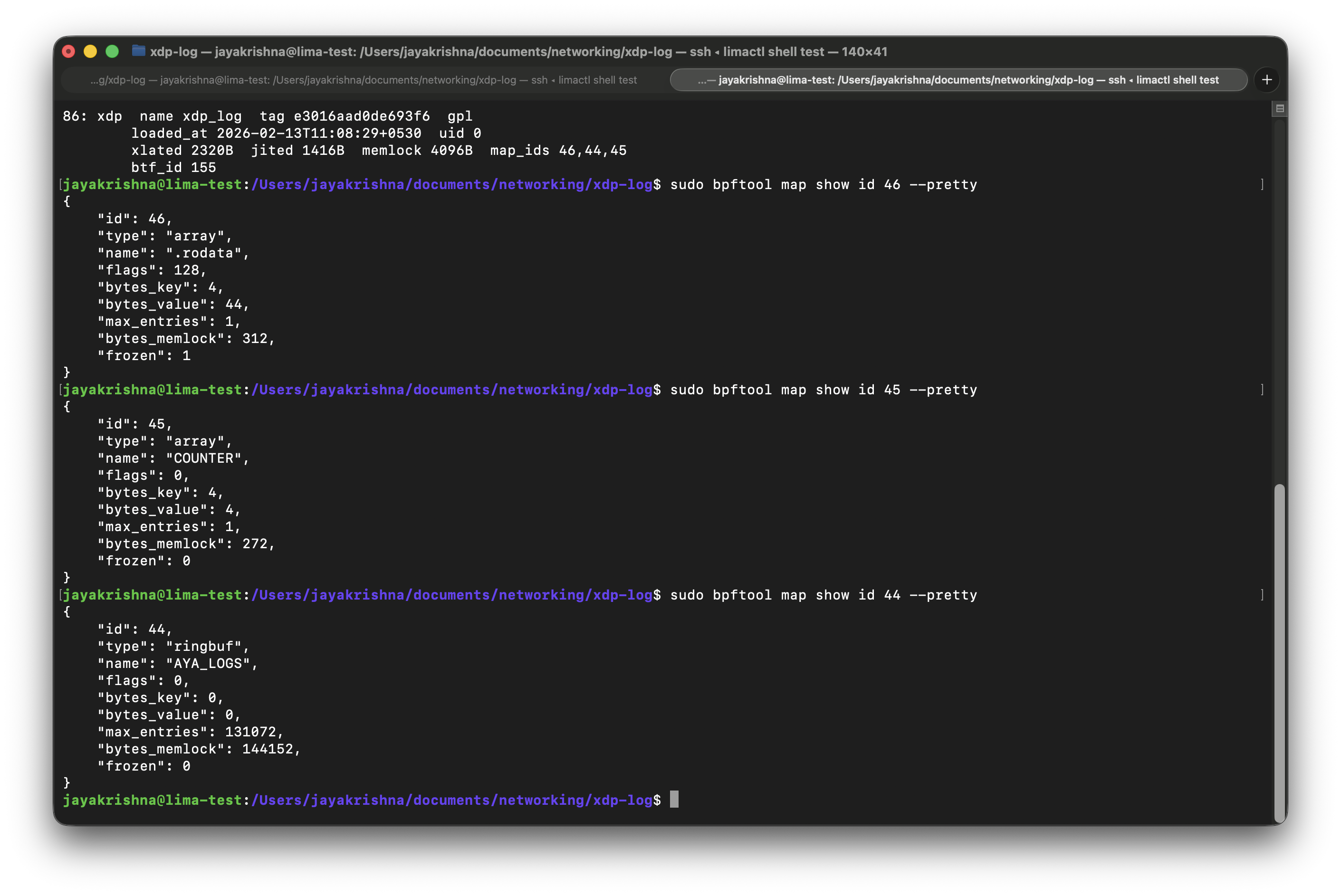 map show terminal execution